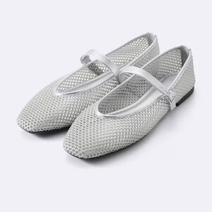 Silver Mesh Flats from Gu